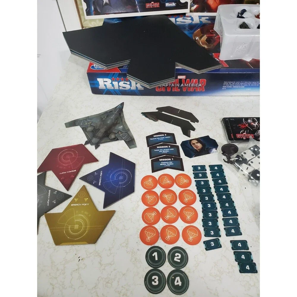 Risk Captain America Marvel Avengers Civil War Board Game Hasbro Complete